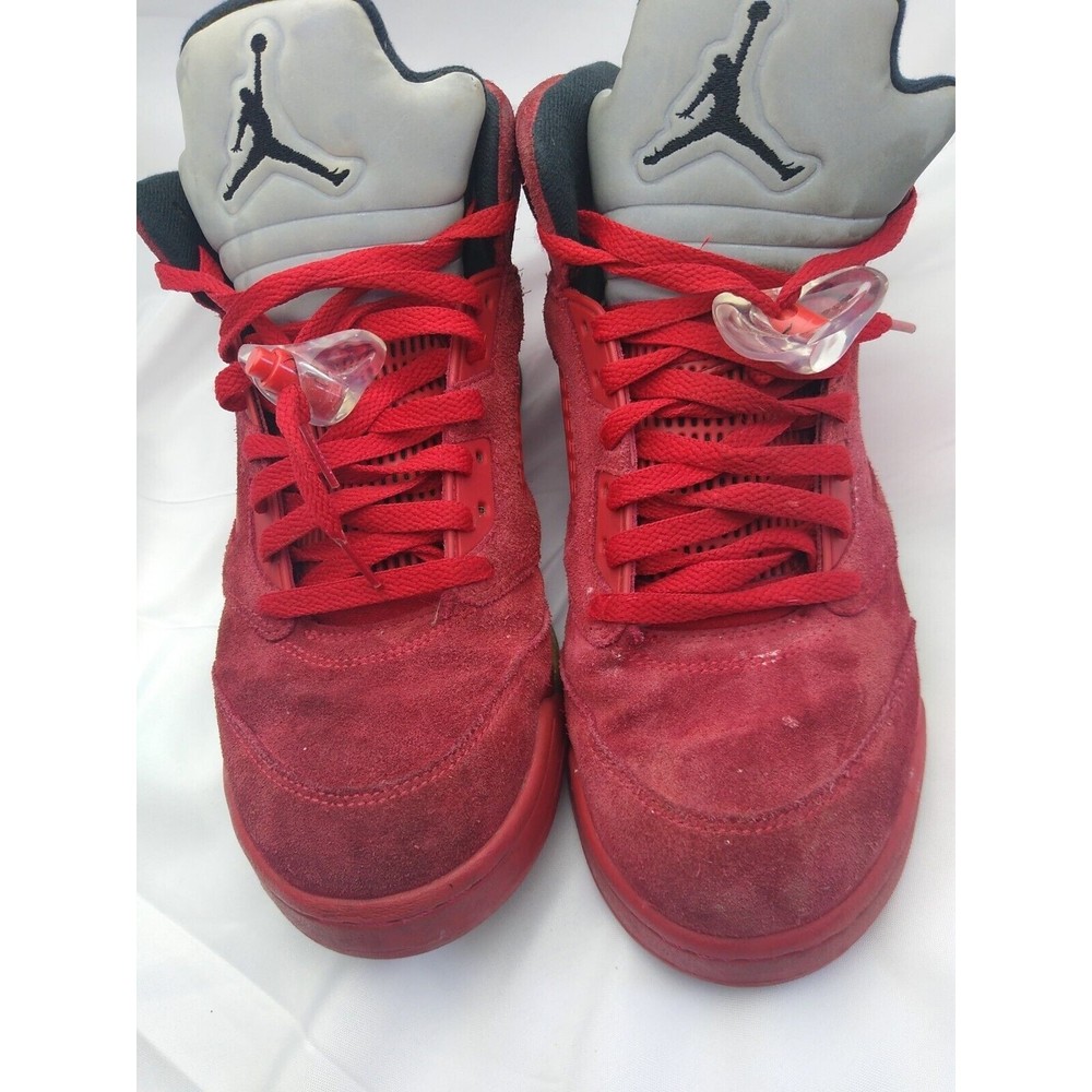 Jordan 5 Retro Red Suede High Top Shoes  2017 Size 9.5